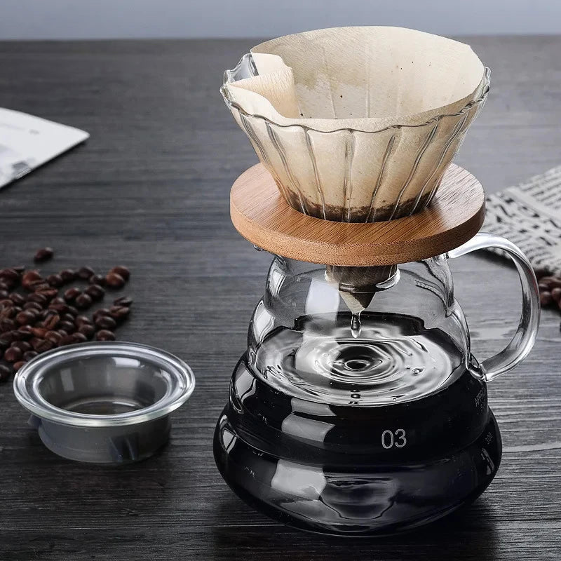 Bule de Café de Vidro com Coador Hario V60