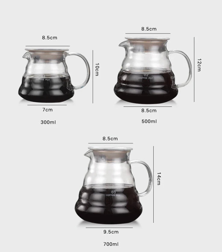 Bule de Café de Vidro com Coador Hario V60