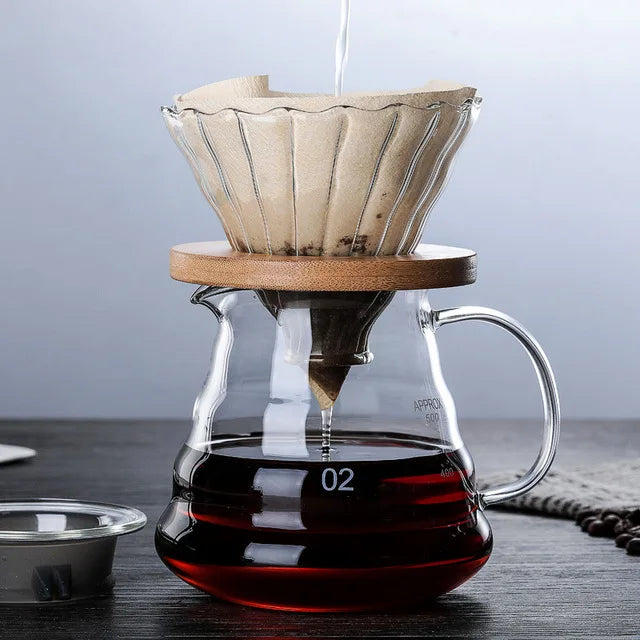 Bule de Café de Vidro com Coador Hario V60